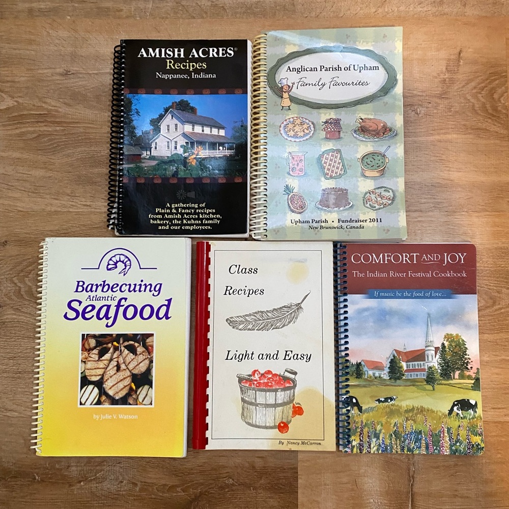 Vintage Community Cookbook Bundle - 5 Spiral Bound Maritime Recipe Books